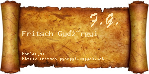 Fritsch Györgyi névjegykártya